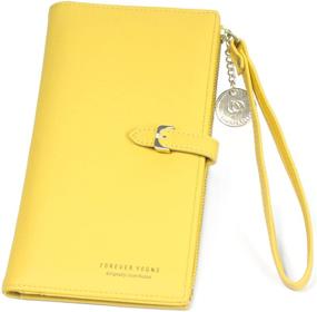 img 4 attached to Women's Long Wristlet Wallet Bifold Clutch with Zipper Coin Purse Handbag