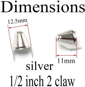 img 2 attached to 🔘 Silver Round Cone-Shaped Metal Nailheads Spot Studs - 60PCS 1/2Inch 2 Prong Nail Fasteners for Pro Bamboo Kitchen