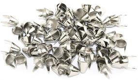 img 4 attached to 🔘 Silver Round Cone-Shaped Metal Nailheads Spot Studs - 60PCS 1/2Inch 2 Prong Nail Fasteners for Pro Bamboo Kitchen