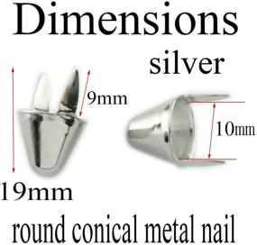 img 1 attached to 🔘 Silver Round Cone-Shaped Metal Nailheads Spot Studs - 60PCS 1/2Inch 2 Prong Nail Fasteners for Pro Bamboo Kitchen