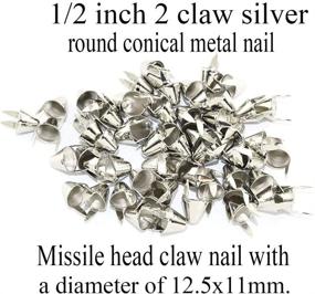 img 3 attached to 🔘 Silver Round Cone-Shaped Metal Nailheads Spot Studs - 60PCS 1/2Inch 2 Prong Nail Fasteners for Pro Bamboo Kitchen