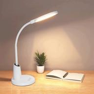 🔦 versatile led desk lamp for home office and dorm rooms - 10 brightness levels, eye-friendly flex gooseneck, white study light - 4000k 12w логотип