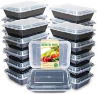 🍱 enther meal prep containers with single lids - bpa free food storage bento, stackable & reusable lunch boxes - microwave/dishwasher/freezer safe - portion control (28 oz) - 20 pack with 1 compartment логотип