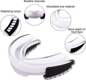 img 1 attached to 🥊 Jewear 2-Pack Sport Mouthguards - Edible Materials, Tooth Protection for Basketball, Hockey, Fighting, Boxing - Youth & Adult - White/Blue + White/Black