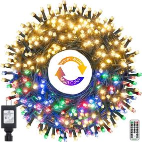 img 4 attached to 🎉 Ollny 400LED 132FT Outdoor String Lights - Waterproof Twinkle Fairy Lights with 11 Lighting Modes, Timer Remote & Warm White/Multi-Color Changing Lights for Xmas Party Decorations