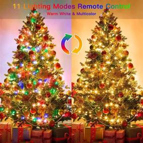 img 2 attached to 🎉 Ollny 400LED 132FT Outdoor String Lights - Waterproof Twinkle Fairy Lights with 11 Lighting Modes, Timer Remote & Warm White/Multi-Color Changing Lights for Xmas Party Decorations