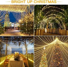 img 1 attached to 🎉 Ollny 400LED 132FT Outdoor String Lights - Waterproof Twinkle Fairy Lights with 11 Lighting Modes, Timer Remote & Warm White/Multi-Color Changing Lights for Xmas Party Decorations