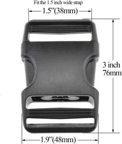 img 2 attached to 🔗 HAO PRO Quick Side Release Buckles - Heavy Duty 1.5' Wide Clips - Dual Adjustable Replacement for Nylon Strap - Perfect for Boat Cover, Backpack, Fanny Pack, Dog Collars, and More - 2 Pack