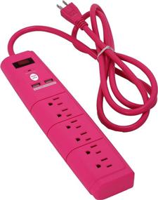 img 3 attached to Office + Style 6 Outlet Surge Protector With Dual USB Ports And 6 Ft Cord Power Strips & Surge Protectors