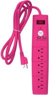 office + style 6 outlet surge protector with dual usb ports and 6 ft cord power strips & surge protectors logo