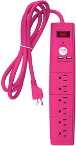 img 4 attached to Office + Style 6 Outlet Surge Protector With Dual USB Ports And 6 Ft Cord Power Strips & Surge Protectors