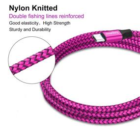 img 3 attached to 💖 High Performance Hot Pink Micro USB Charger Cable - Sagmoc Android Charging Cord Nylon Braided - 5 Pack (10FT, 2x6FT, 3FT, 2FT) - Compatible with Samsung S7 S6 Edge, Kindle, Note 5, Android Smartphone, MP3, Tablet and More - Fuchsia Red
