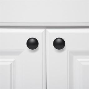 img 1 attached to 🔘 10-Pack of Amazon Basics 1.18-inch Diameter Round Cabinet Knobs in Flat Black Finish