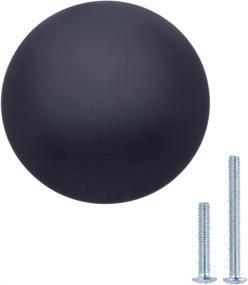 img 4 attached to 🔘 10-Pack of Amazon Basics 1.18-inch Diameter Round Cabinet Knobs in Flat Black Finish