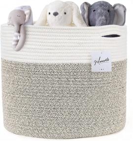 img 4 attached to 🧺 Live Momento Cotton Rope Storage Basket: Extra Large Woven Organizer with Handles for Living Room, Nursery, or Kids' Room – Ideal for Throw Blankets, Pillows, Laundry, Towels, and Toys – 15" x 15" x 13