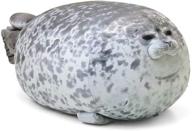 grey xlarge rainlin cute blob seal pillow - round chubby seal plush toy soft hug cushion stuffed cotton animal pillow logo