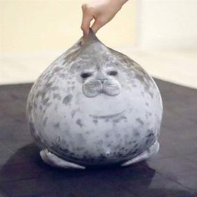 img 2 attached to Grey XLarge Rainlin Cute Blob Seal Pillow - Round Chubby Seal Plush Toy Soft Hug Cushion Stuffed Cotton Animal Pillow