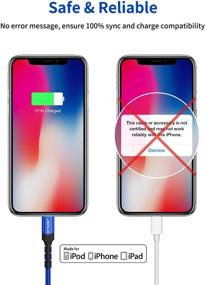 img 1 attached to 🔌 Кабель JSAUX USB C to Lightning [2 штуки по 6 футов], сертифицированный Apple MFi, зарядный кабель для iPhone 13, совместимый с iPhone 13/13 Pro/13 Pro Max/12 Pro/11 Pro Max/X/XS/XR/8, iPad 9-го поколения 2021 года, AirPods Pro, голубой цвет