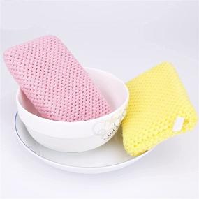 img 2 attached to 🧽 8 Pack of McDILS Nylon Mesh Net Soft Dishwashing Sponges - Non Scratch Acrylic Kitchen Sponge with Dual Sided Scrubber Pads | Odor Free & Reusable Microfiber Sponge | Ideal for Cleaning Dishes | Enhance Your Kitchen Stuff Collection