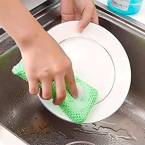 img 1 attached to 🧽 8 Pack of McDILS Nylon Mesh Net Soft Dishwashing Sponges - Non Scratch Acrylic Kitchen Sponge with Dual Sided Scrubber Pads | Odor Free & Reusable Microfiber Sponge | Ideal for Cleaning Dishes | Enhance Your Kitchen Stuff Collection