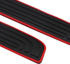 img 2 attached to 🚘 Autogood Car Door Sill Plate Protectors - Universal 4PCS, Black/Red Scuff Cover Panel Step Protector Sticker Guards