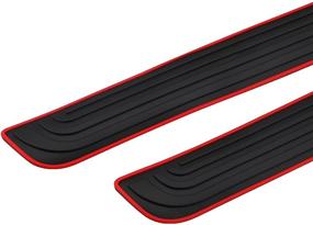 img 1 attached to 🚘 Autogood Car Door Sill Plate Protectors - Universal 4PCS, Black/Red Scuff Cover Panel Step Protector Sticker Guards