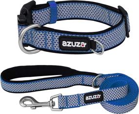 img 4 attached to Azuza Reflective Dog Collar and Leash Set for Small, Medium, and Large Dogs - Padded Collar with Matching Leash for Enhanced Safety