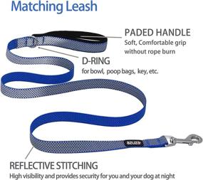img 1 attached to Azuza Reflective Dog Collar and Leash Set for Small, Medium, and Large Dogs - Padded Collar with Matching Leash for Enhanced Safety