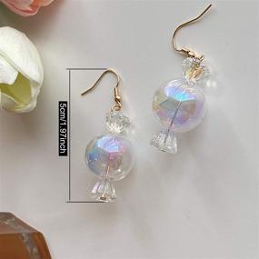 img 3 attached to 🍭 ANDPAI Funny Cute Colorful Sweet Glass Candy Dangle Drop Earrings: Creative Chic Simulation Food Jewelry for Women & Girls