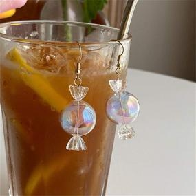 img 2 attached to 🍭 ANDPAI Funny Cute Colorful Sweet Glass Candy Dangle Drop Earrings: Creative Chic Simulation Food Jewelry for Women & Girls