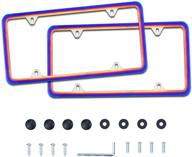 каркас номерного знака из нержавеющей стали livtee с 4 отверстиями, 2 шт. накладки на номер с тонким дизайном, гайки и крышки для болтов для автомобилей в сша, множество цветовых вариантов логотип