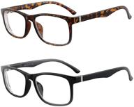 👓 2 pairs of nearsighted myopia glasses for women and men with hykaada, incorporating retro square spring hinges, ideal for shortsighted distance vision logo