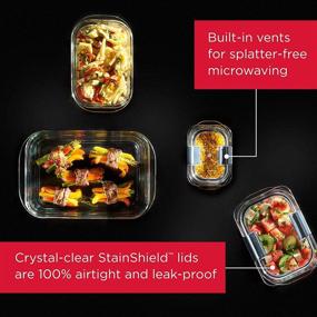 img 3 attached to 🔒 Rubbermaid Brilliance Glass Storage Set - 4 Medium Containers with Lids (8-Piece Total), BPA-Free & Leak Proof