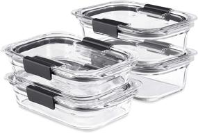 img 4 attached to 🔒 Rubbermaid Brilliance Glass Storage Set - 4 Medium Containers with Lids (8-Piece Total), BPA-Free & Leak Proof