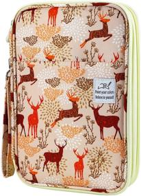 img 4 attached to 🦌 YOUSHARES 192 Slots Colored Pencil Case: Organize & Protect Your Prismacolor Watercolor Coloring Pencils and Gel Pens with Style (Christmas Deer)