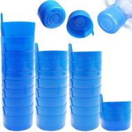 🔒 30-pack of non-spill caps for 3 and 5 gallon water bottles - reusable 55mm snap-on cap - replacement anti-splash caps for water jugs logo