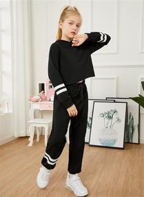 img 2 attached to 👧 Batermoon Girls' Clothing: Stylish Hooded Sweatsuits, Sweatshirts, and Sweatpants for Trendy Girls