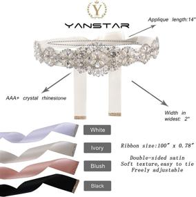 img 2 attached to 💎 Yanstar Stunning Handmade Rhinestone Bridal Belt - Elegant Sash Belt for Bridesmaid Dress