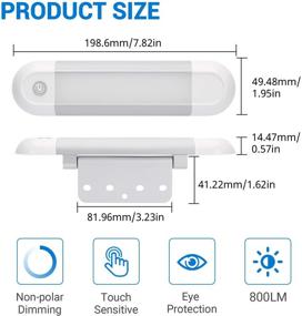 img 1 attached to 🚐 Потолочные светодиодные светильники RV с возможностью регулировки яркости, внутреннее освещение для кемпинга, 12В светодиодные освещения для автодомов с сенсорным индукционным диммером для RVs, прицепов, домов на колесах и лодок - натуральный белый свет 4000K, регулируемое крепление (2 штуки)