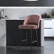 🪑 cosmoliving dark blush pink velvet upholstered counter bar stool logo