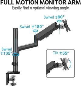 img 2 attached to 🖥️ Повысьте эргономичный комфорт с помощью крепления MOUNTUP для одного монитора: высота регулируемая газовая пружинная рука для экранов от 17 до 32 дюймов - совместимо с VESA MU0025