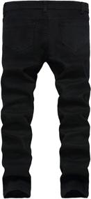 img 3 attached to 👖 Kihatwin Skinny Ripped Jeans: Casual Slim Fit Distressed Zipper Pants with Holes - Big Boy's Version