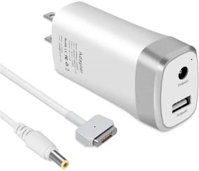 img 4 attached to 60W Portable Power Adapter for MacBook Pro 13 inch with Retina Display - Magnetic 2 Charger with Extra USB Port - Late 2012 and After