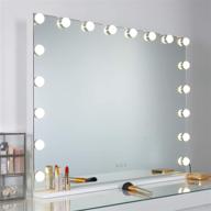 💄 wayking vanity mirror with lights - hollywood makeup mirror with 18 led bulbs, touch sensor, usb charging port - tabletop or wall mounted cosmetics mirror in white (l31.4 x h23.6) logo