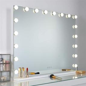 img 4 attached to 💄 WAYKING Vanity Mirror with Lights - Hollywood Makeup Mirror with 18 LED Bulbs, Touch Sensor, USB Charging Port - Tabletop or Wall Mounted Cosmetics Mirror in White (L31.4 X H23.6)