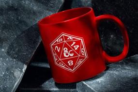 img 1 attached to 🎲 Officially Licensed Etched DnD Mug - Red Ceramic Coffee Mug with DnD Logo & 20 Sided Die - Dual Design - Perfect Dungeons and Dragons Gift (20oz)