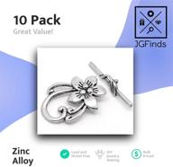jgfinds lily flower toggle - premium 10 🌸 silver bracelet clasps sets for diy jewelry making supplies logo
