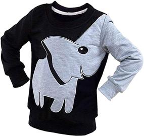 img 4 attached to Sleeve Toddler Elephant Sweatshirt Pullover Boys' Clothing