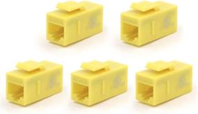 img 4 attached to 🔗 Желтый разъем UL Listed VCE CAT6-переходник RJ45 Female to Female Ethernet Insert Jack UTP Network Inline Connector - пакет из 5 штук
