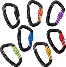 img 1 attached to 🔒 KEEPWAOO Heavy Duty Aluminum Carabiner Clip - 3 Inch, 25KN Strength - Ideal for Outdoor Activities